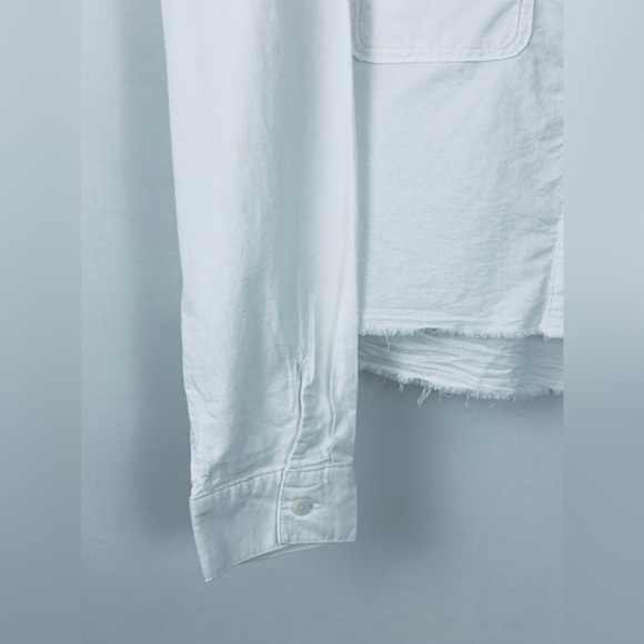 Wild fable White Light Weight Crop Frayed Edge Long Sleeve Top/Jacket La… - Picture 7 of 8